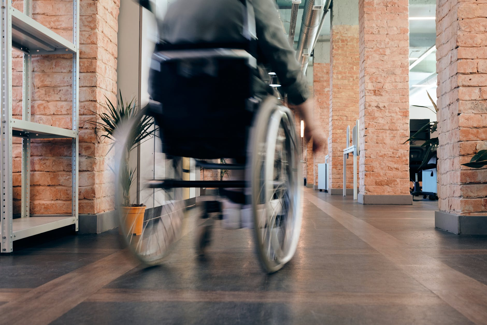 A person using a wheelchair
